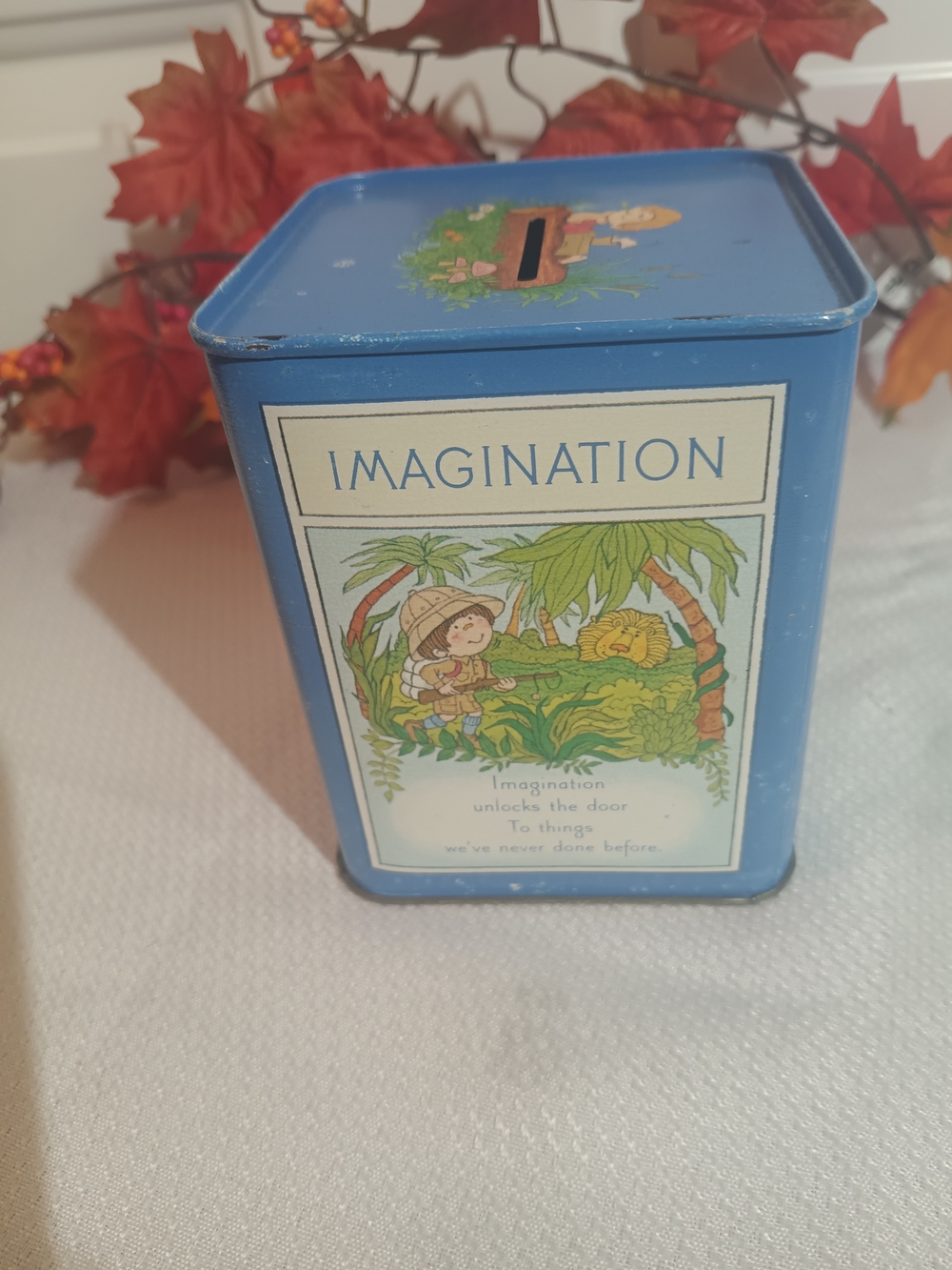 Vintage Hallmark Tin Imagination Coin Bank